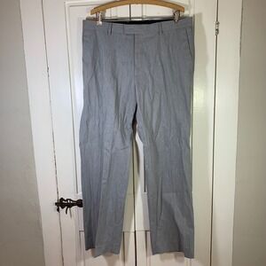 Banana Republic Mens Tailored Slim Fit Grey Heather Trousers 36x32 (36x30.5)